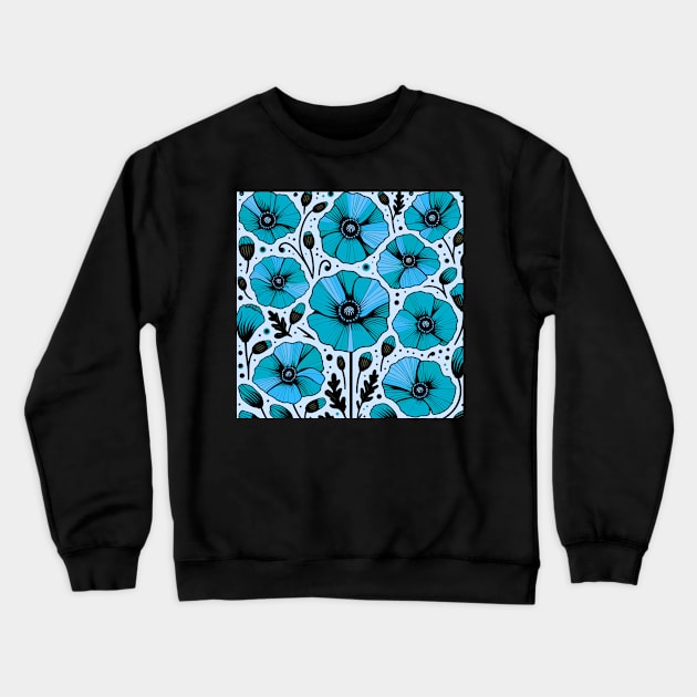 Poppy Flower Crewneck Sweatshirt by Jenni Arts